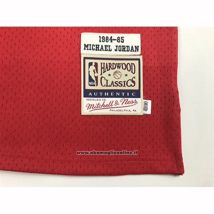 Maglia Chicago Bulls Michael Jordan No 23 Autentico 1984-85 Rosso